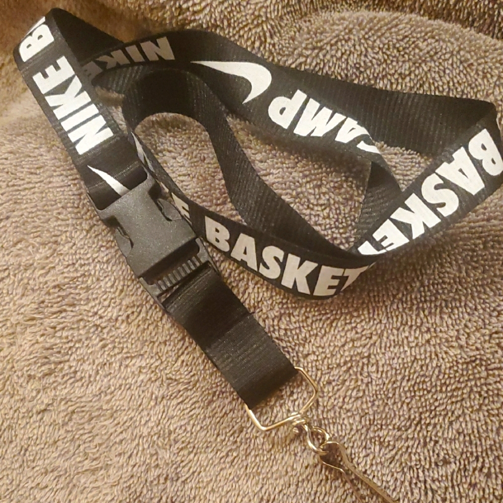 Nike Lanyard Black White W/ Detachable Piece